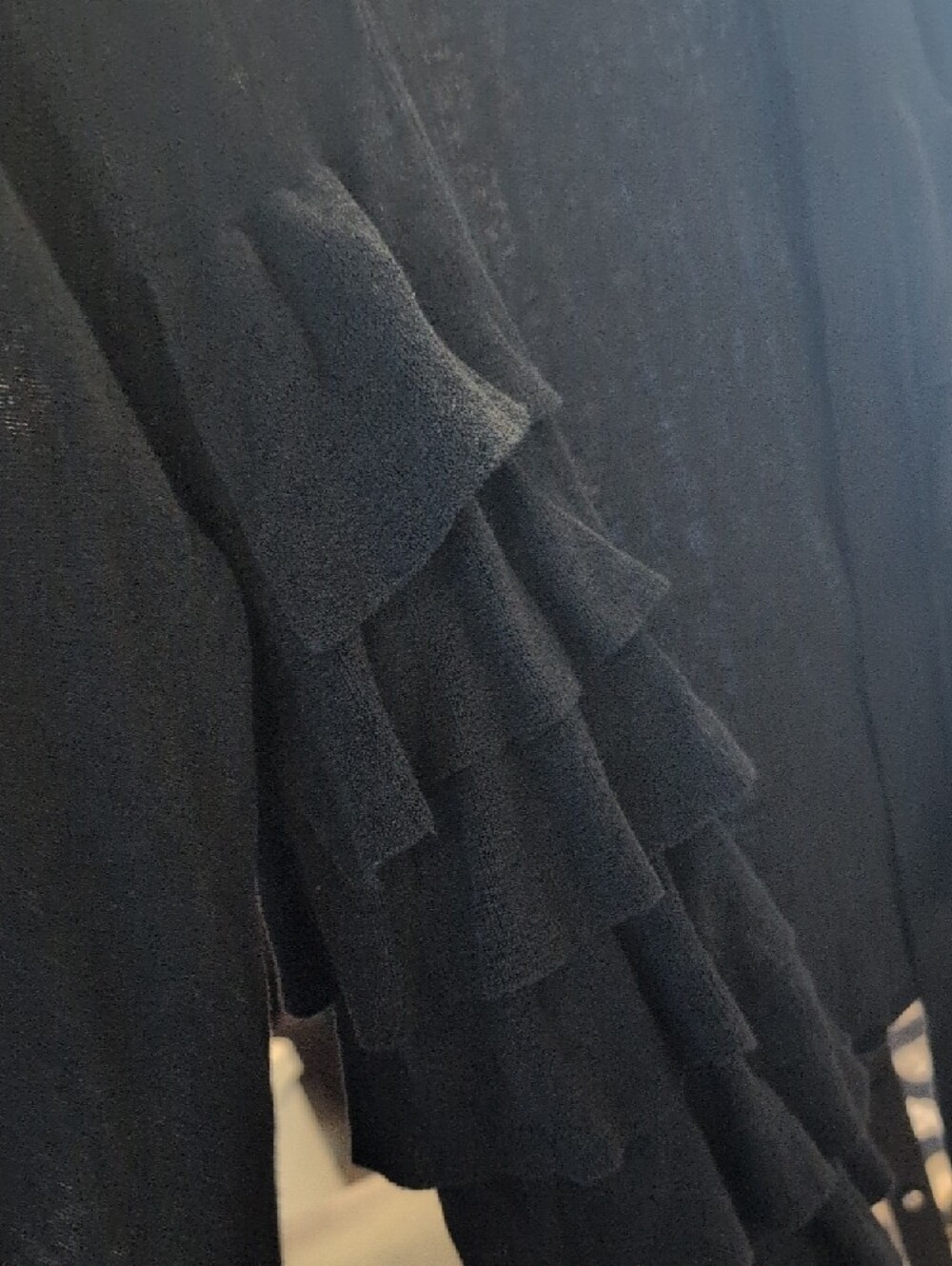 Boston Proper Black Ruffled Open-Front Cardigan - Picture 4 of 7